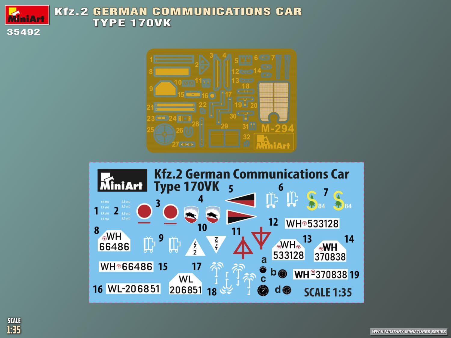 Miniart - 35492 - Mercedes-Benz 170 VK Kfz. 2 - decals