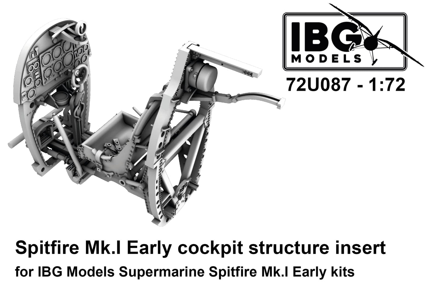 010 - IBG - 72U087 - Supermarine Spitfire Mk I (early) Cockpit Structure Insert - primary image