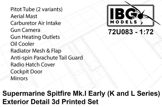 010 - IBG - 72U083 - Supermarine Spitfire Mk I Exterior 3d Printed Set - primary image