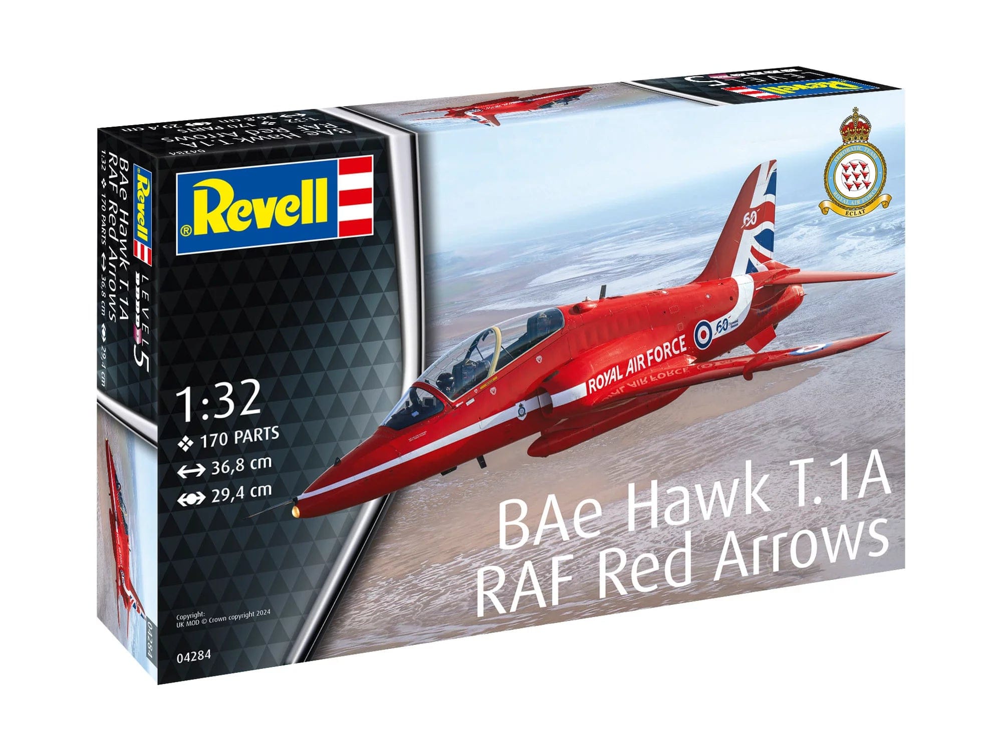 Revell - 04284 - BAe Hawk T.1A ‘Red Arrows’ - box front right angle