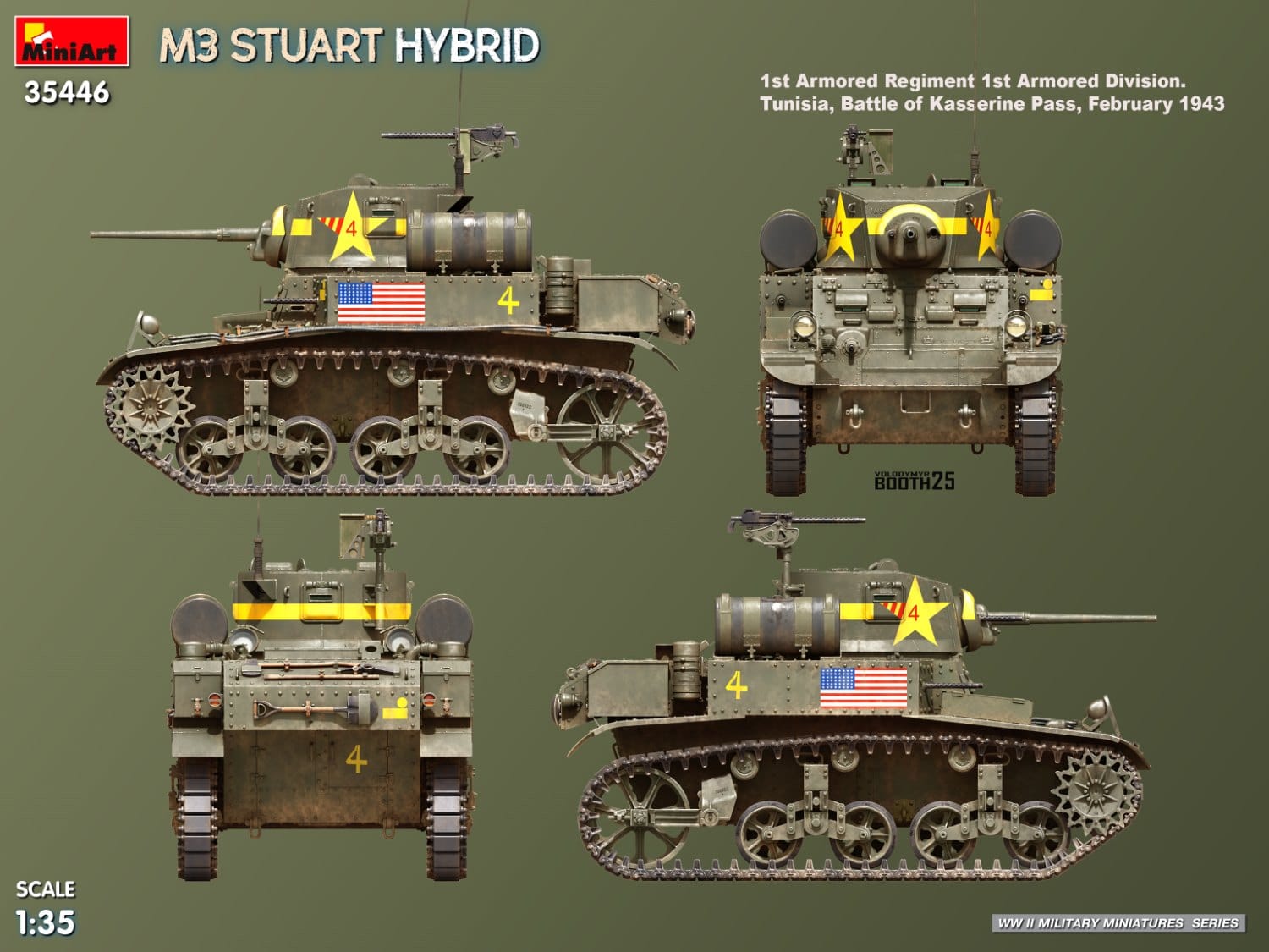 Miniart - 35446 - M3 Stuart Hybrid - paint schemes