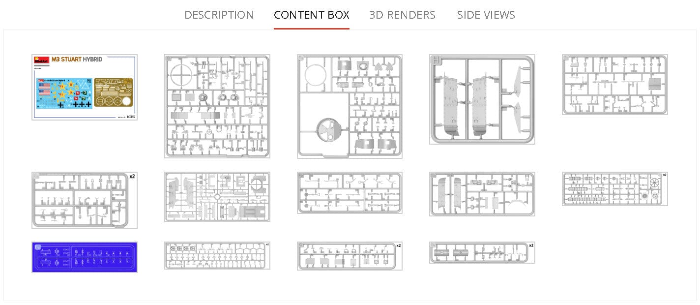 200 - Miniart - 35446 - M3 Stuart Hybrid - sprue