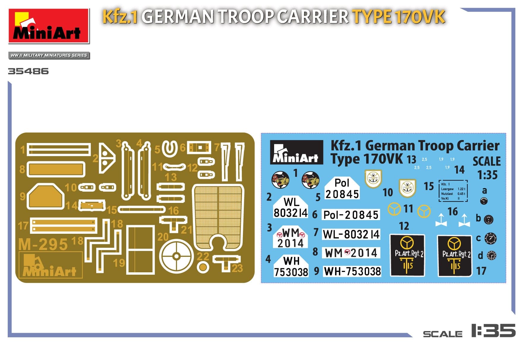 Miniart - 35486 - Mercedes-Benz 170 VK Kfz. 1 - decals