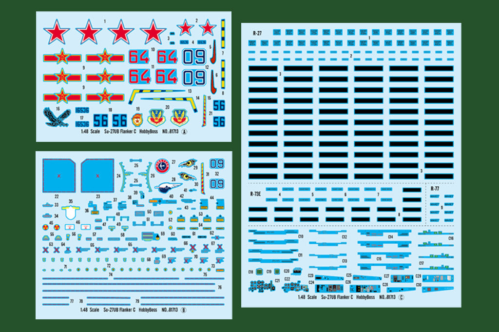 Sukhoi Su-27UB Flanker C decals