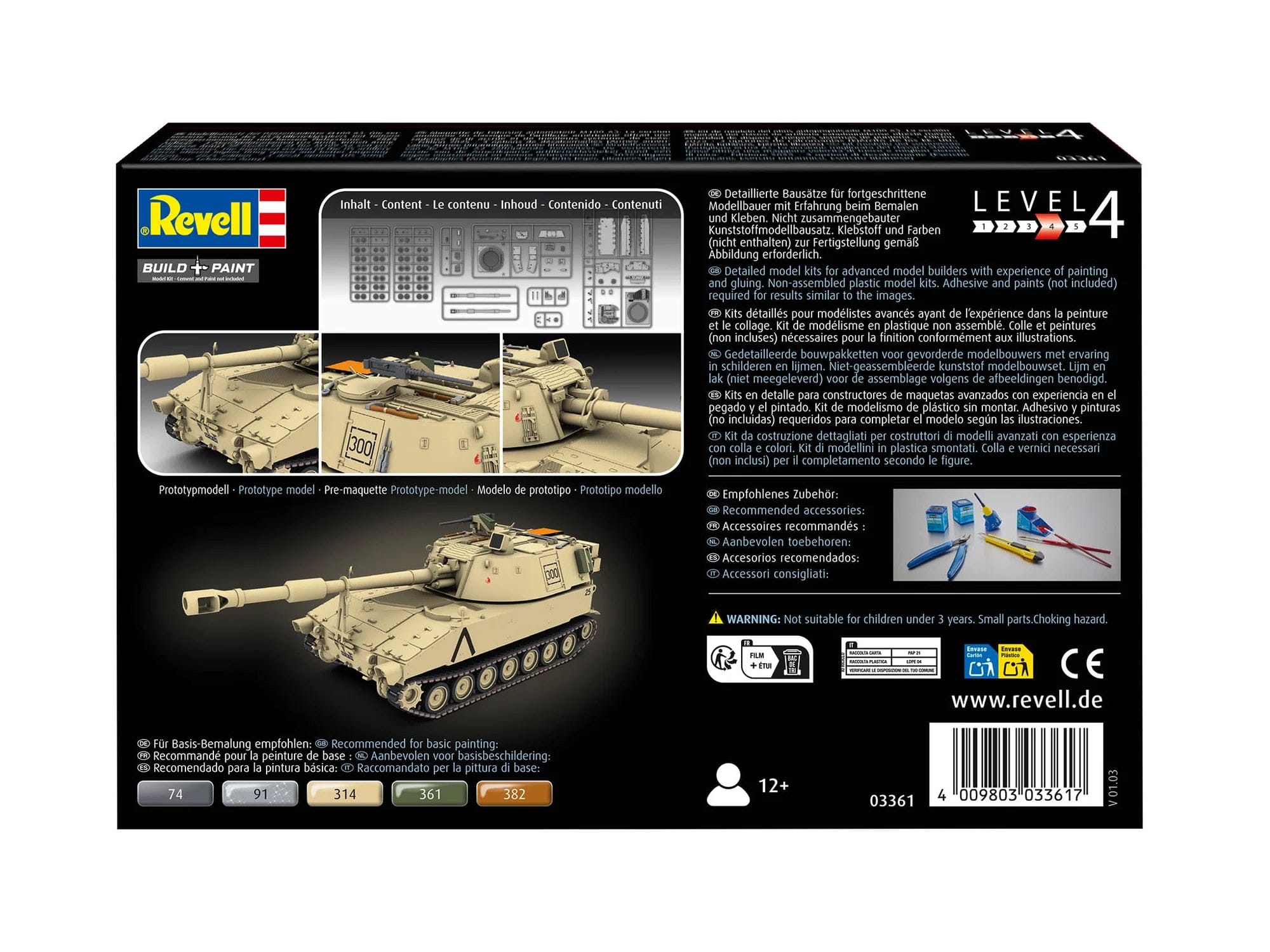 Revell - 03361 - M109A2 Paladin - box rear