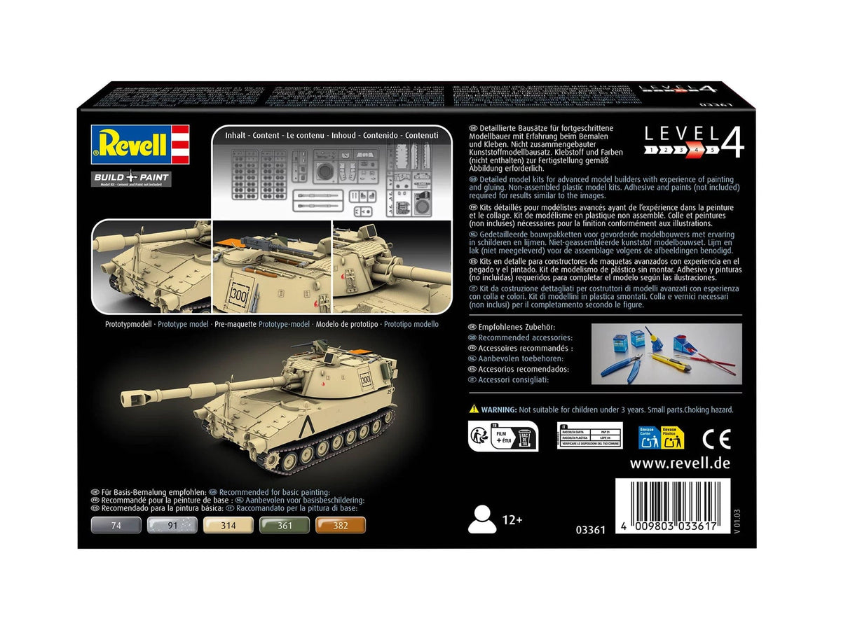 101 - Revell - 03361 - M109A2 Paladin - box rear