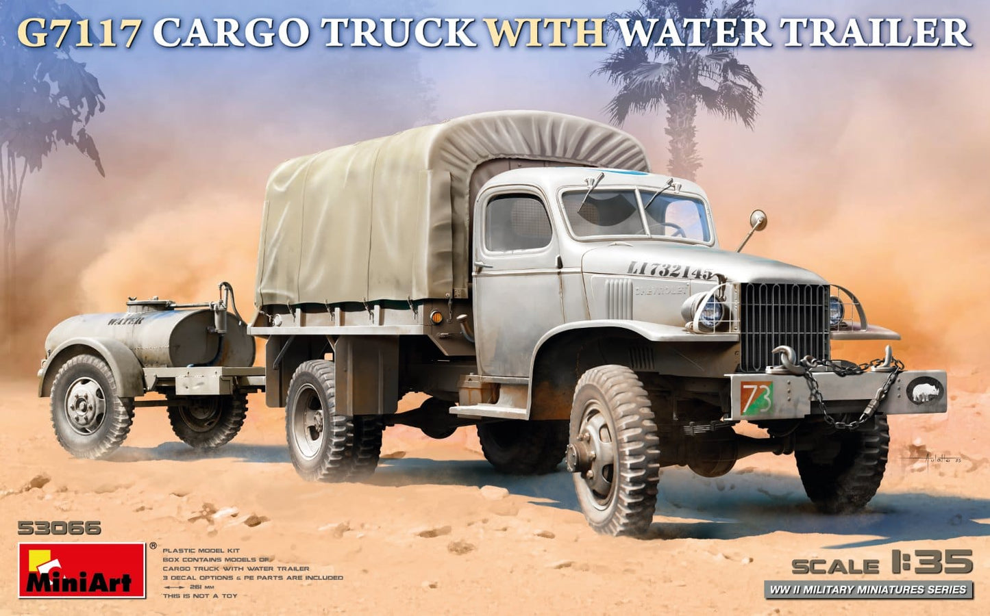 010 - Miniart - 53066 - Chevrolet G7117 1½-ton 4x4 and G-527 250 gal Water Trailer - primary image