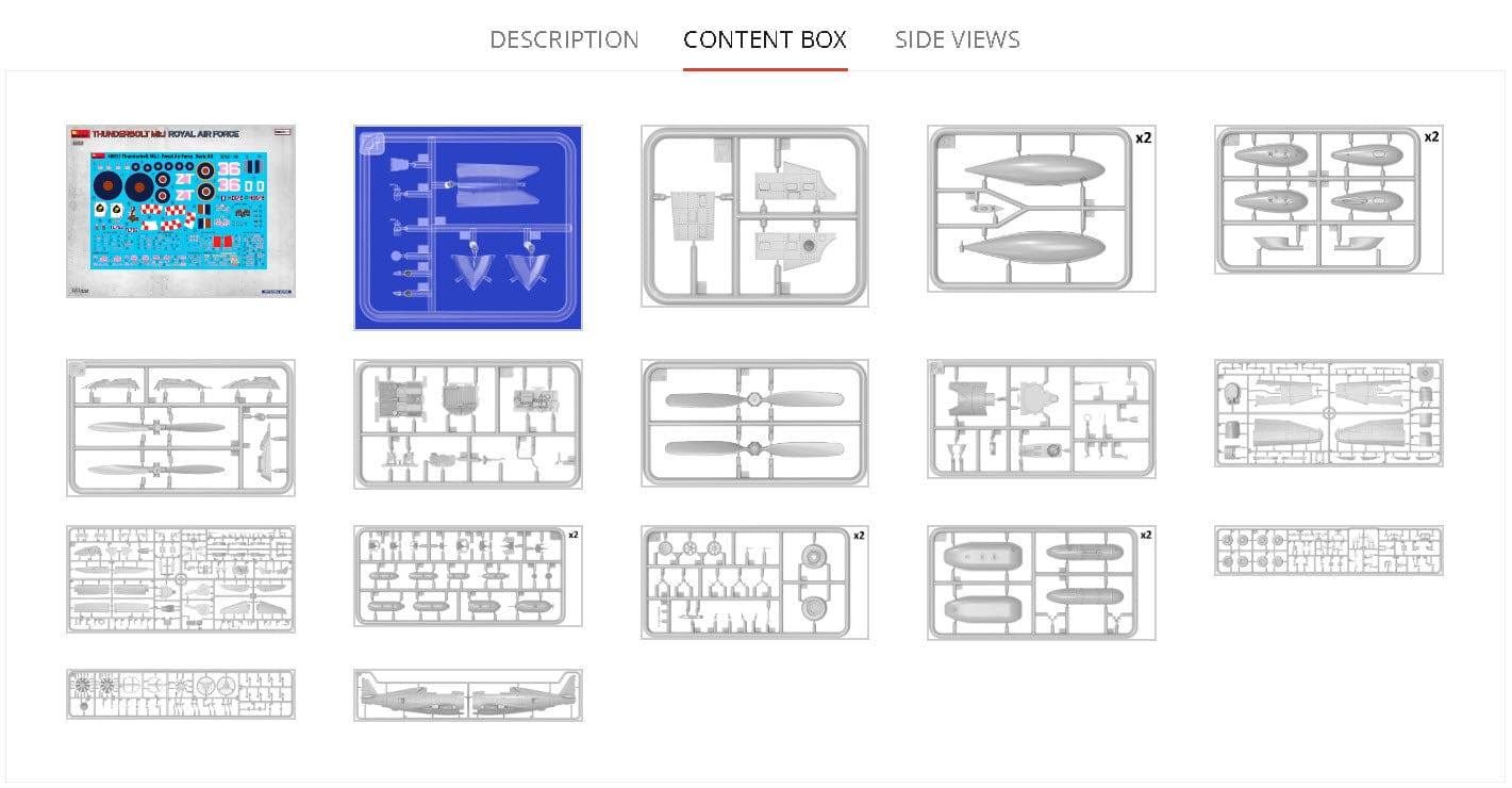 200 - Miniart - 48033 - Republic Thunderbolt Mk I - sprue