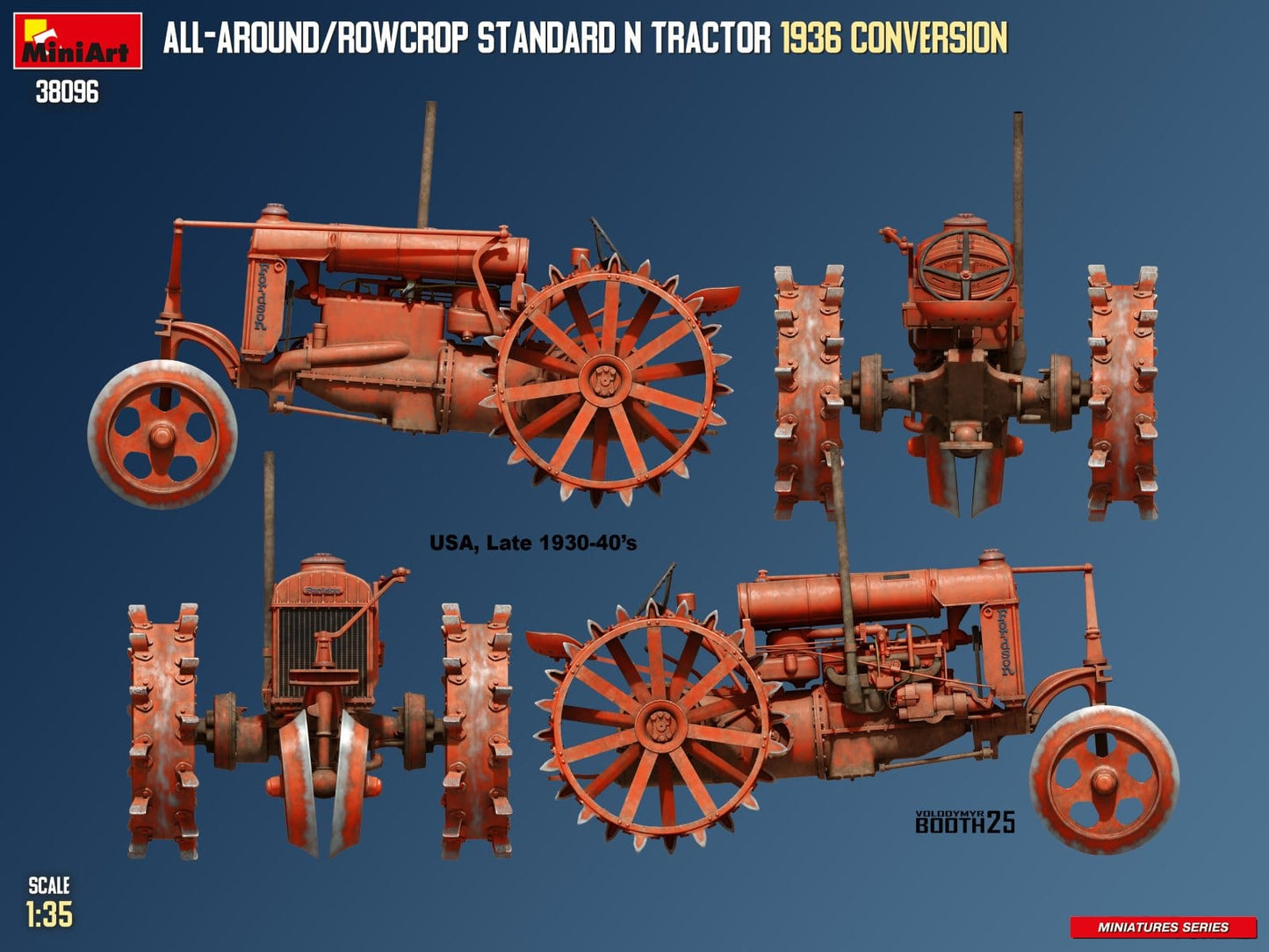 302 - Miniart - 38096 - Fordson Model N All-Around / Rowcrop (1936) - paint schemes