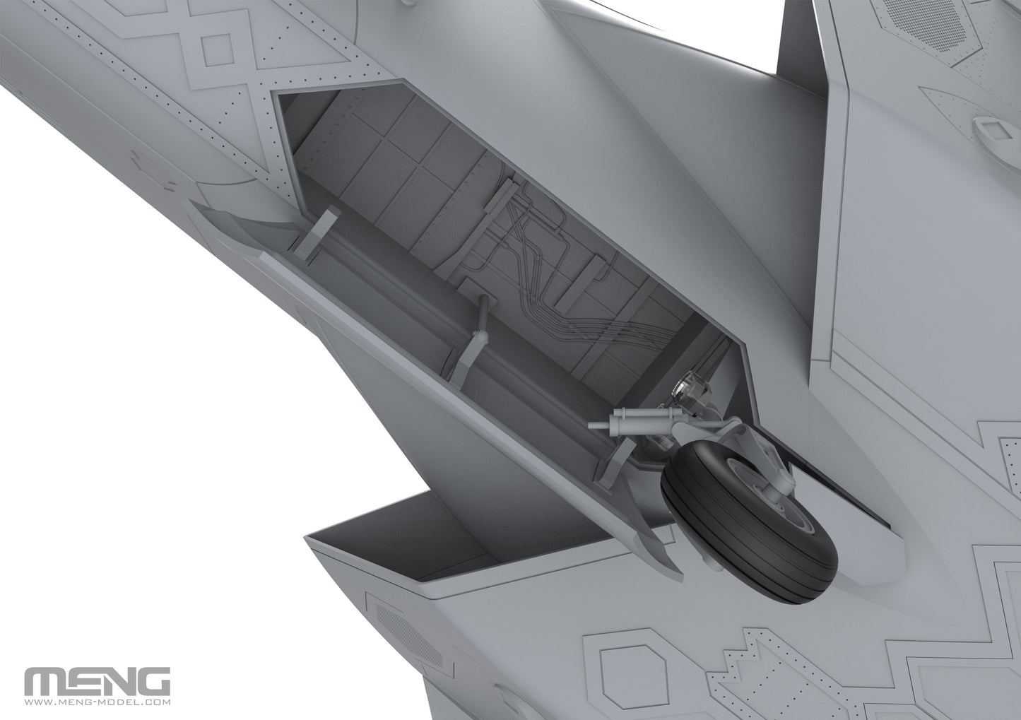 511 - digital model - The internal structure of the landing gear bay is precisely reproduced.