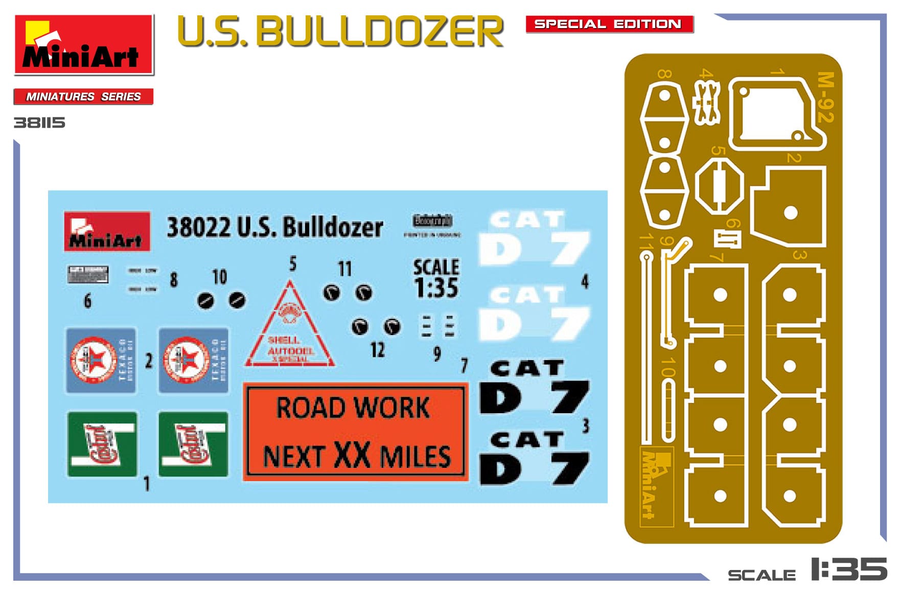 Miniart - 38115 - Caterpillar D7 - decals