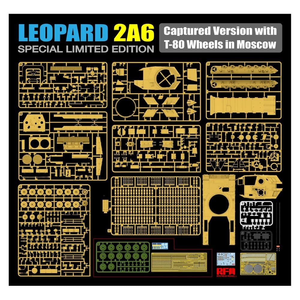 Rye Field Model - 5114 - Leopard 2A6 with T80 Wheels - sprue