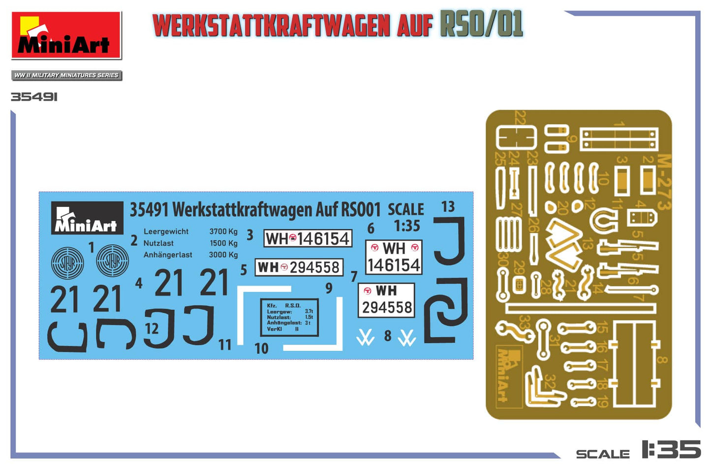 400 - Miniart - 35491 - Werkstattkraftwagen Auf RSO/01 - decals