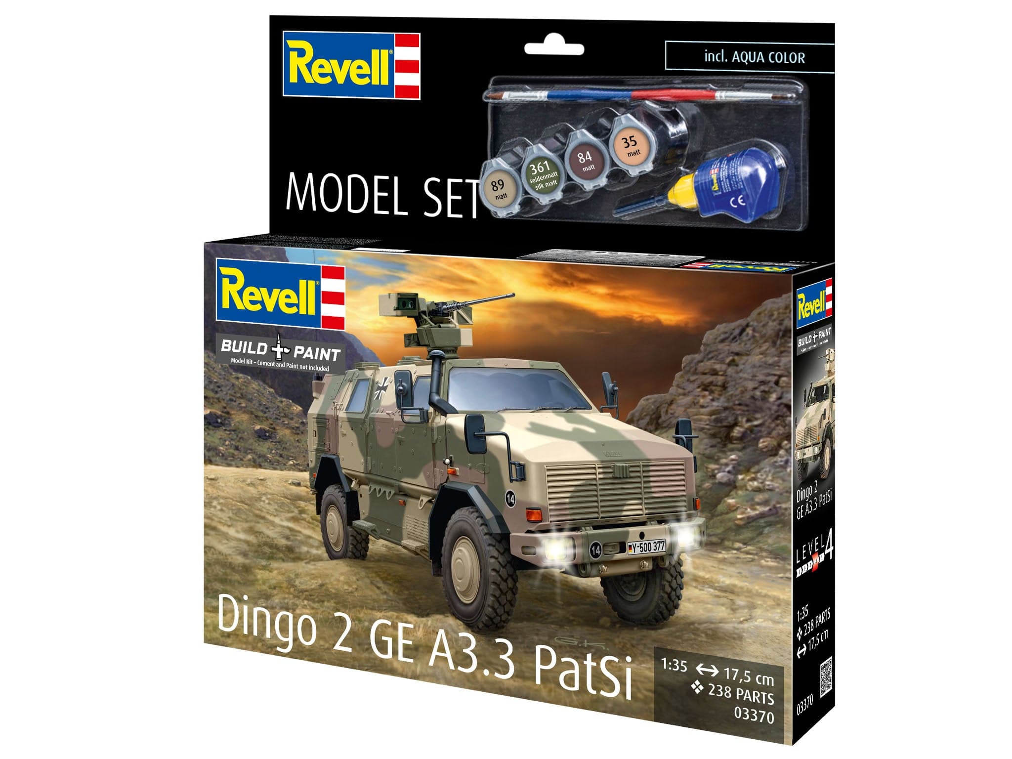 Revell - 63370 - ATF Dingo 2 GE A3.3 PatSi [model set] - box front left angle