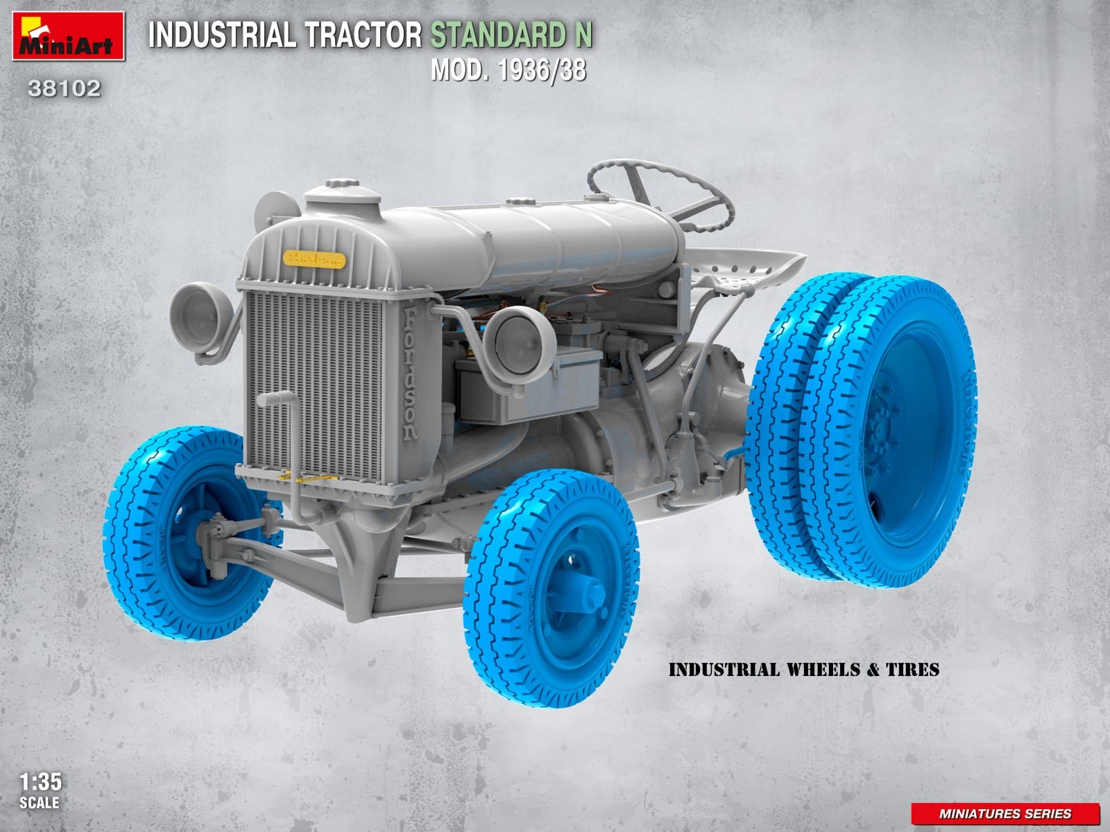 Miniart - 38102 - Fordson Model N Industrial (1936-38) - unpainted model
