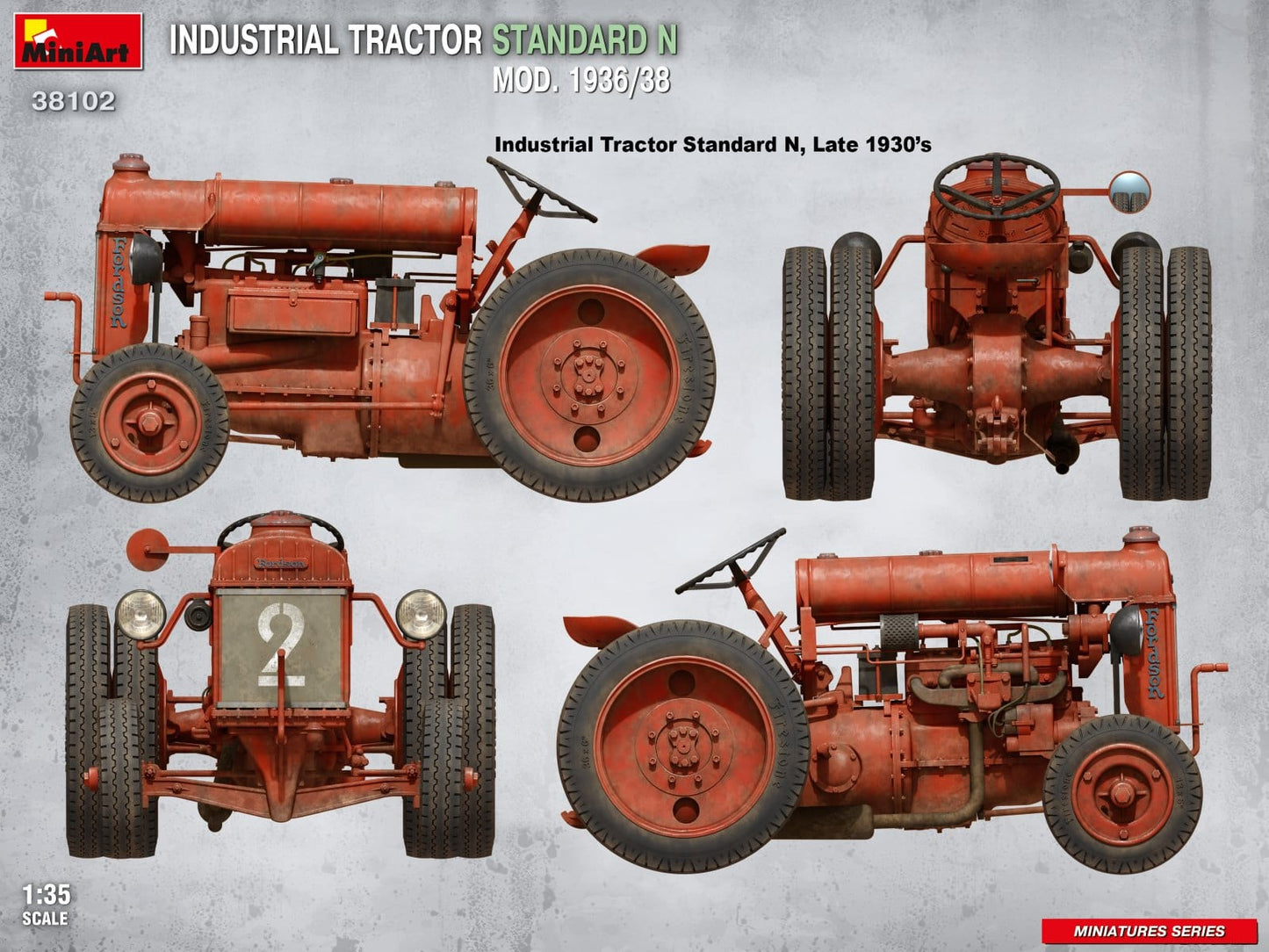 302 - Miniart - 38102 - Fordson Model N Industrial (1936-38) - paint schemes