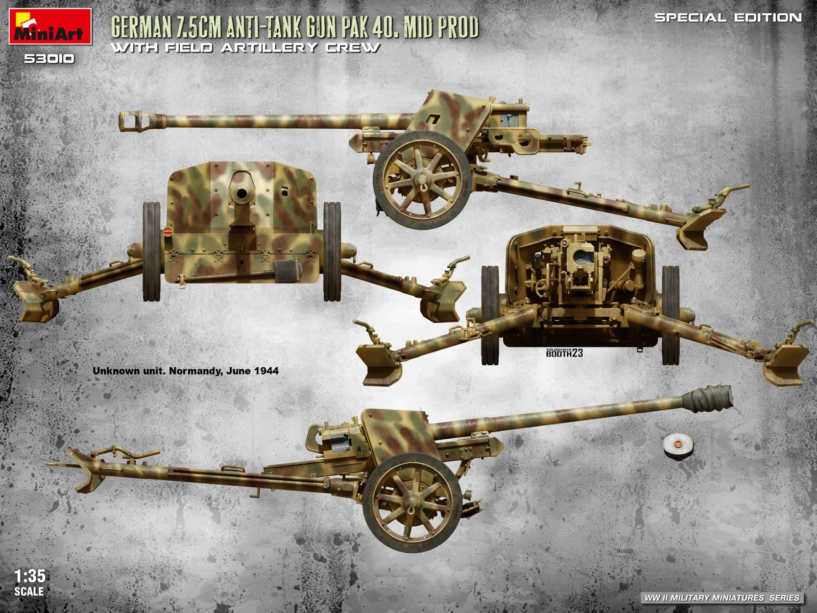 Miniart - 53010 - 7.5cm PaK 40 (mid) with Crew - paint schemes