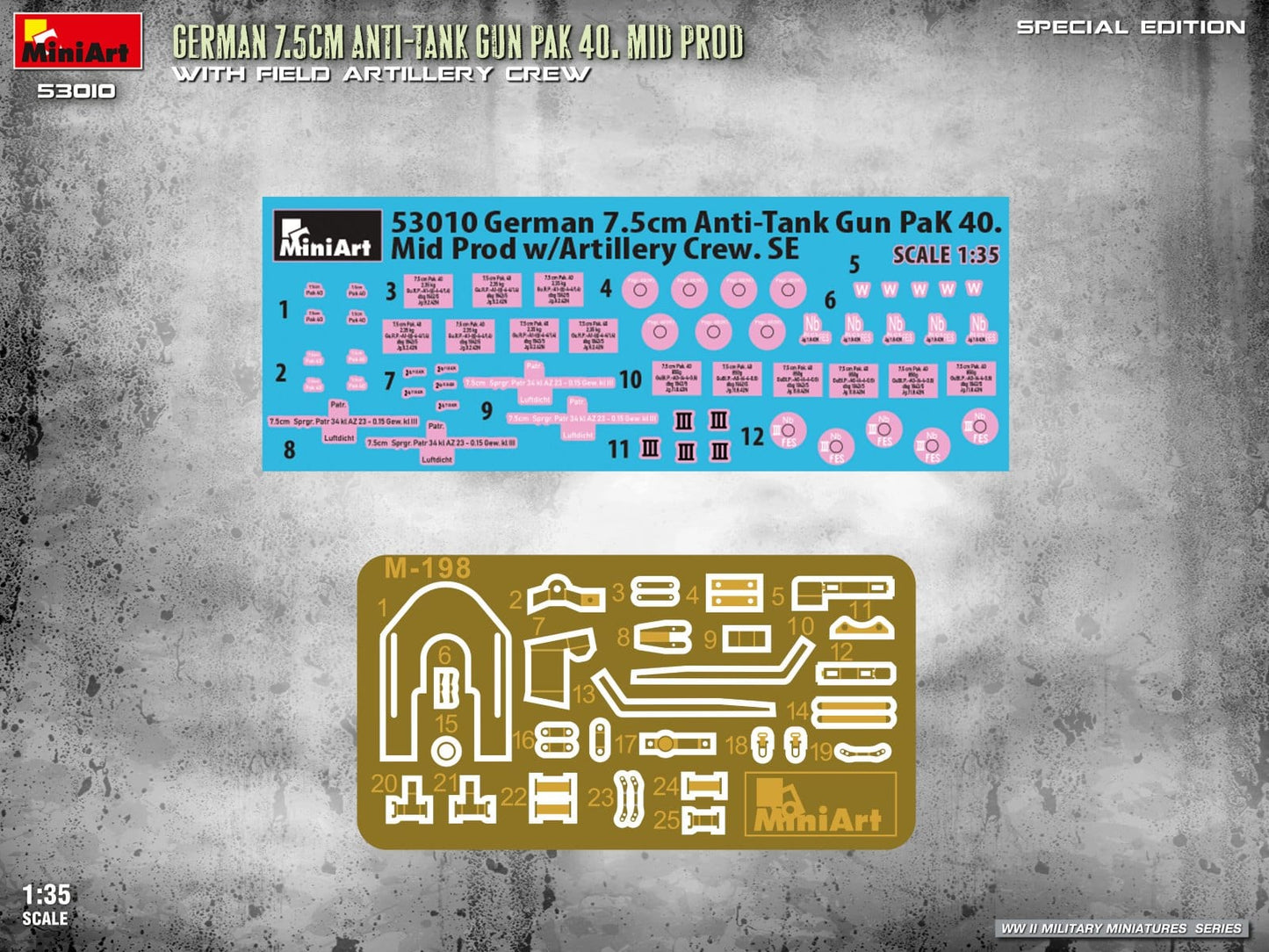 400 - Miniart - 53010 - 7.5cm PaK 40 (mid) with Crew - decals