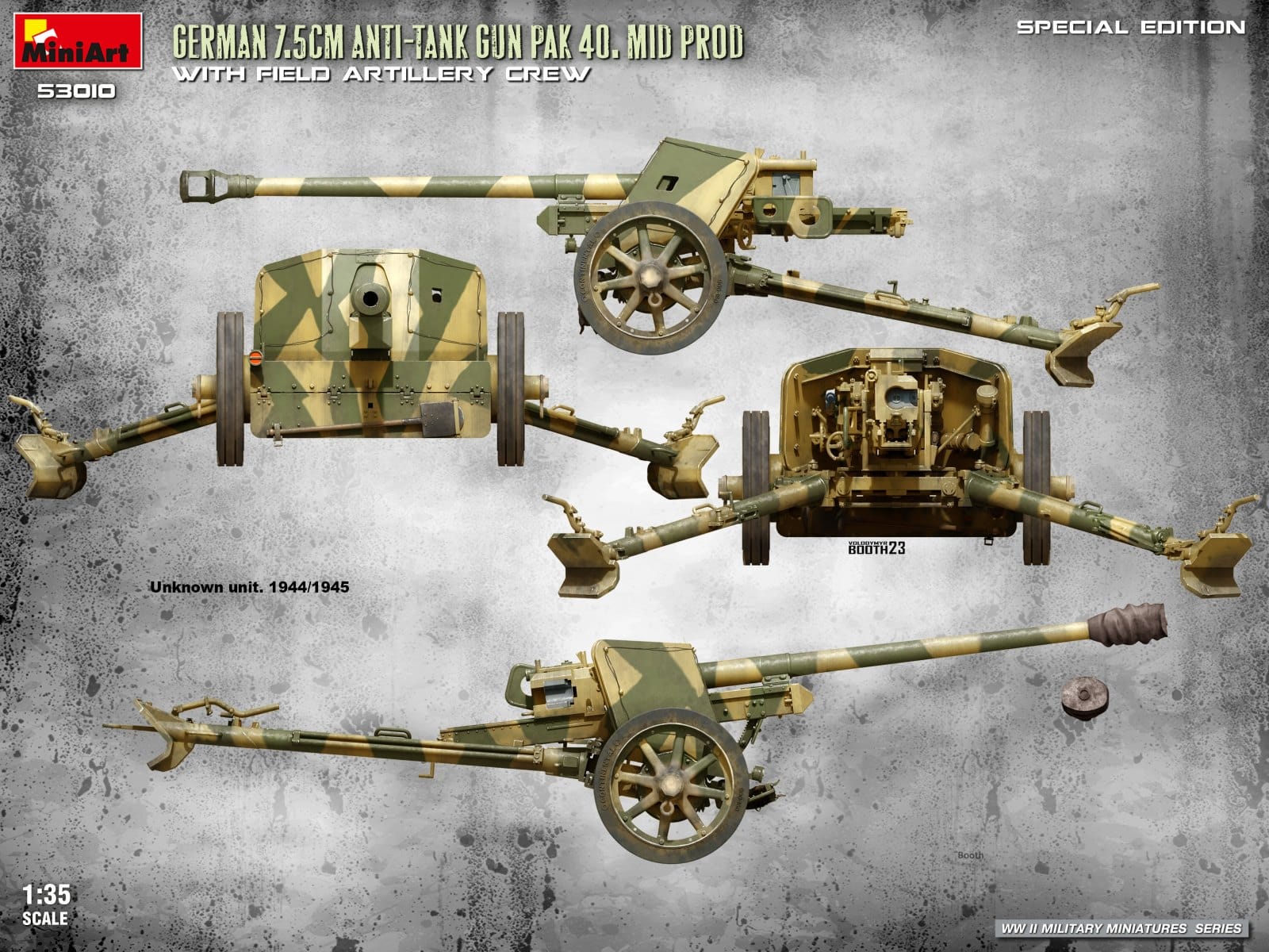 Miniart - 53010 - 7.5cm PaK 40 (mid) with Crew - paint schemes