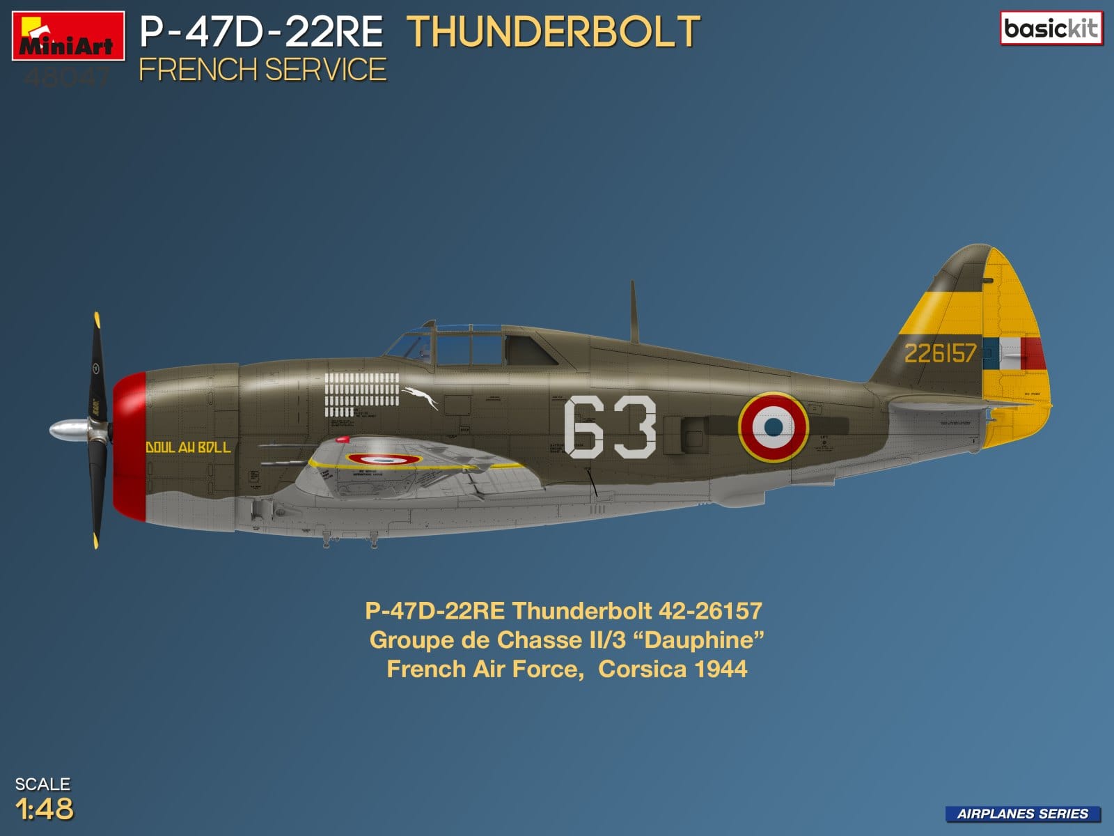 Miniart - 48047 - Republic P-47D-22RE Thunderbolt Razorback - paint schemes