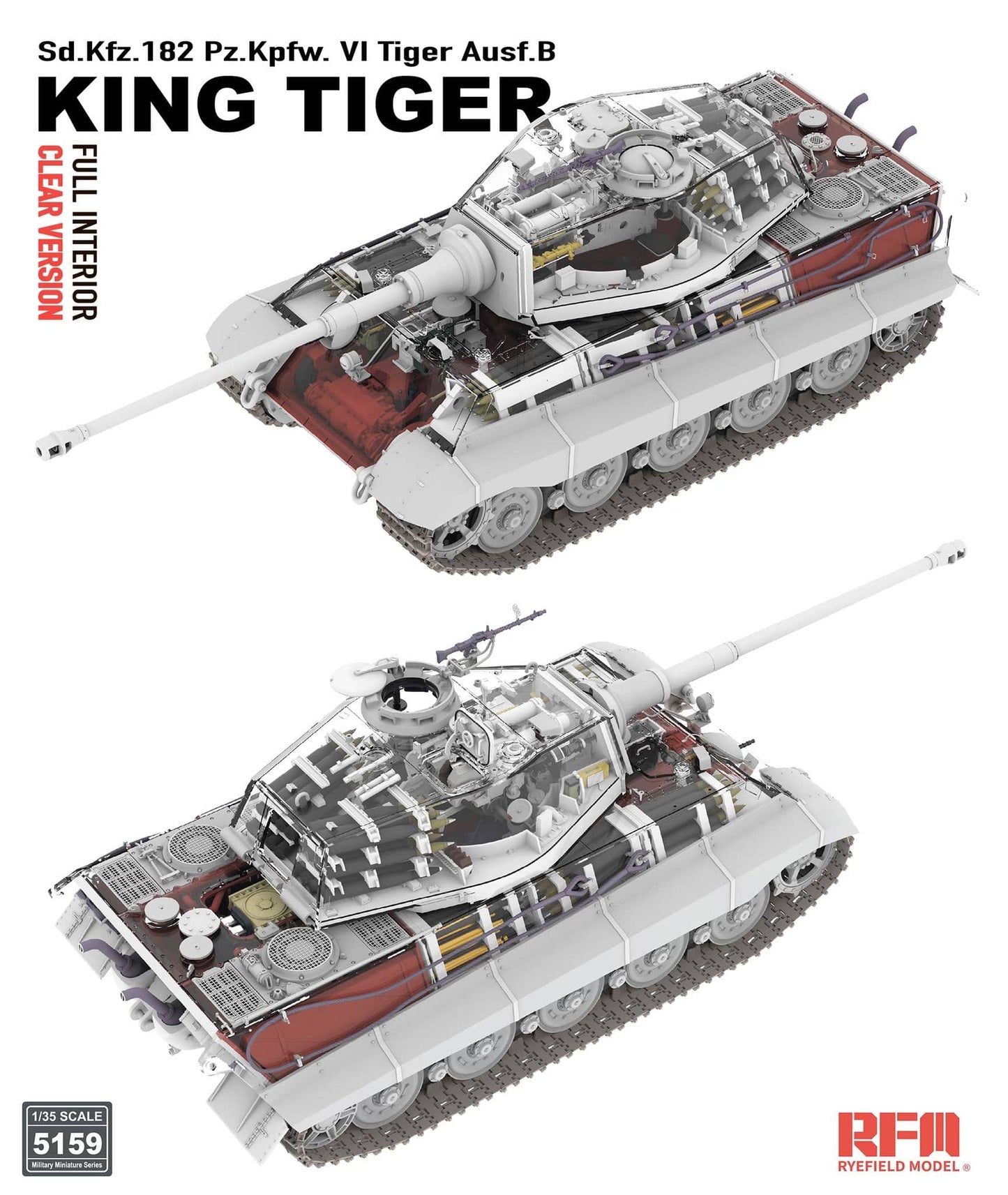 501 - Rye Field Model - 5159 - Henschel Pz.Kpfw. VI Tiger II Ausf. B Königstiger [interior kit] [clear kit] - digital model