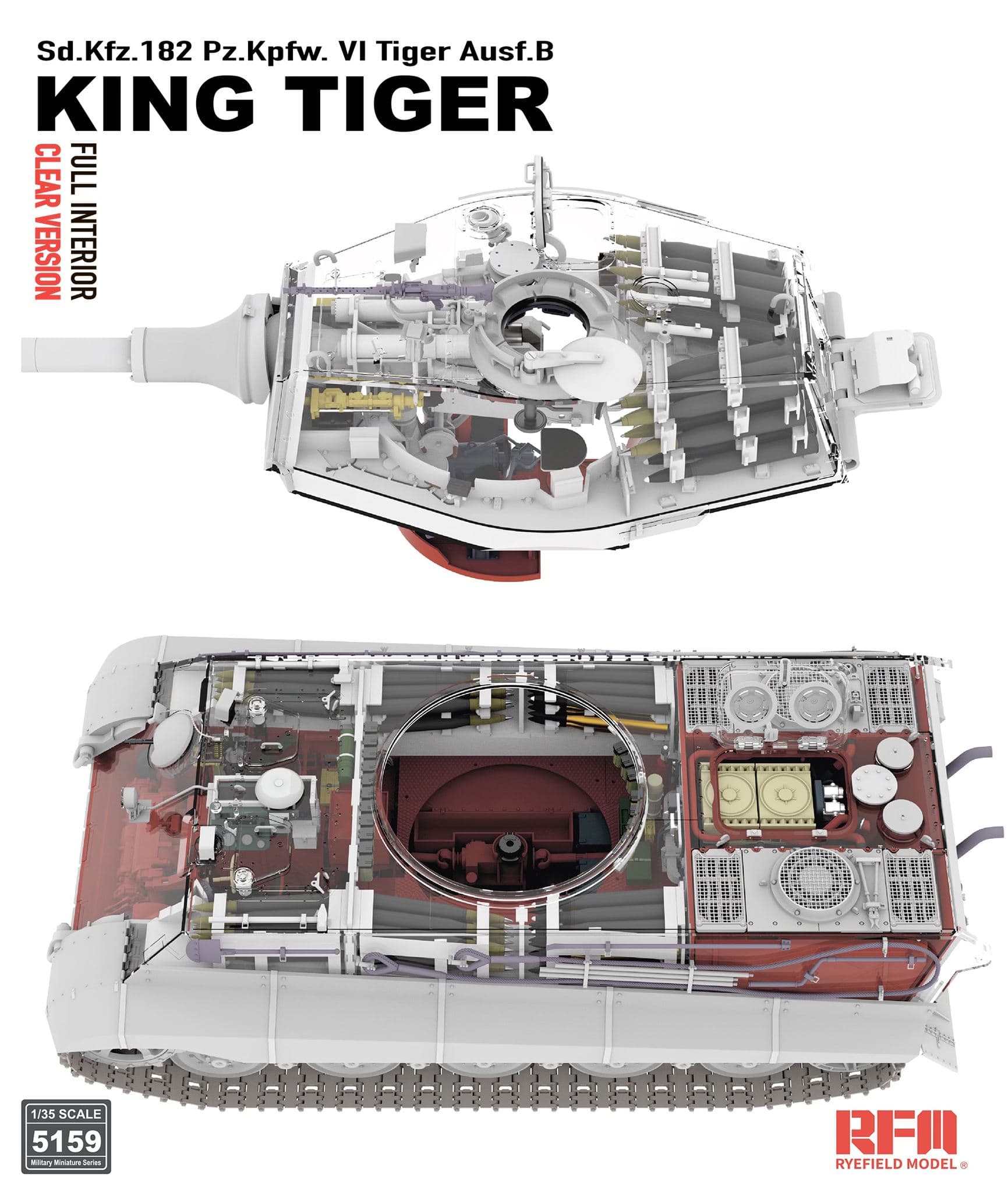 Rye Field Model - 5159 - Henschel Pz.Kpfw. VI Tiger II Ausf. B Königstiger [interior kit] [clear kit] - digital model