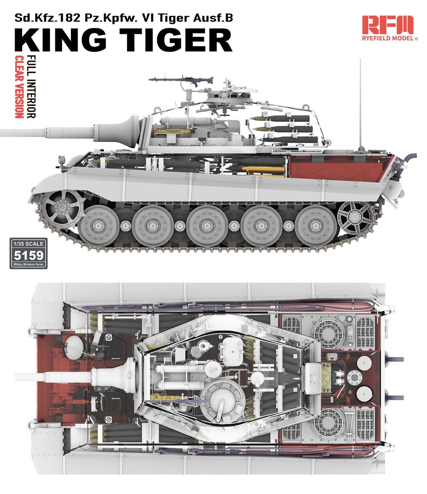 500 - Rye Field Model - 5159 - Henschel Pz.Kpfw. VI Tiger II Ausf. B Königstiger [interior kit] [clear kit] - digital model