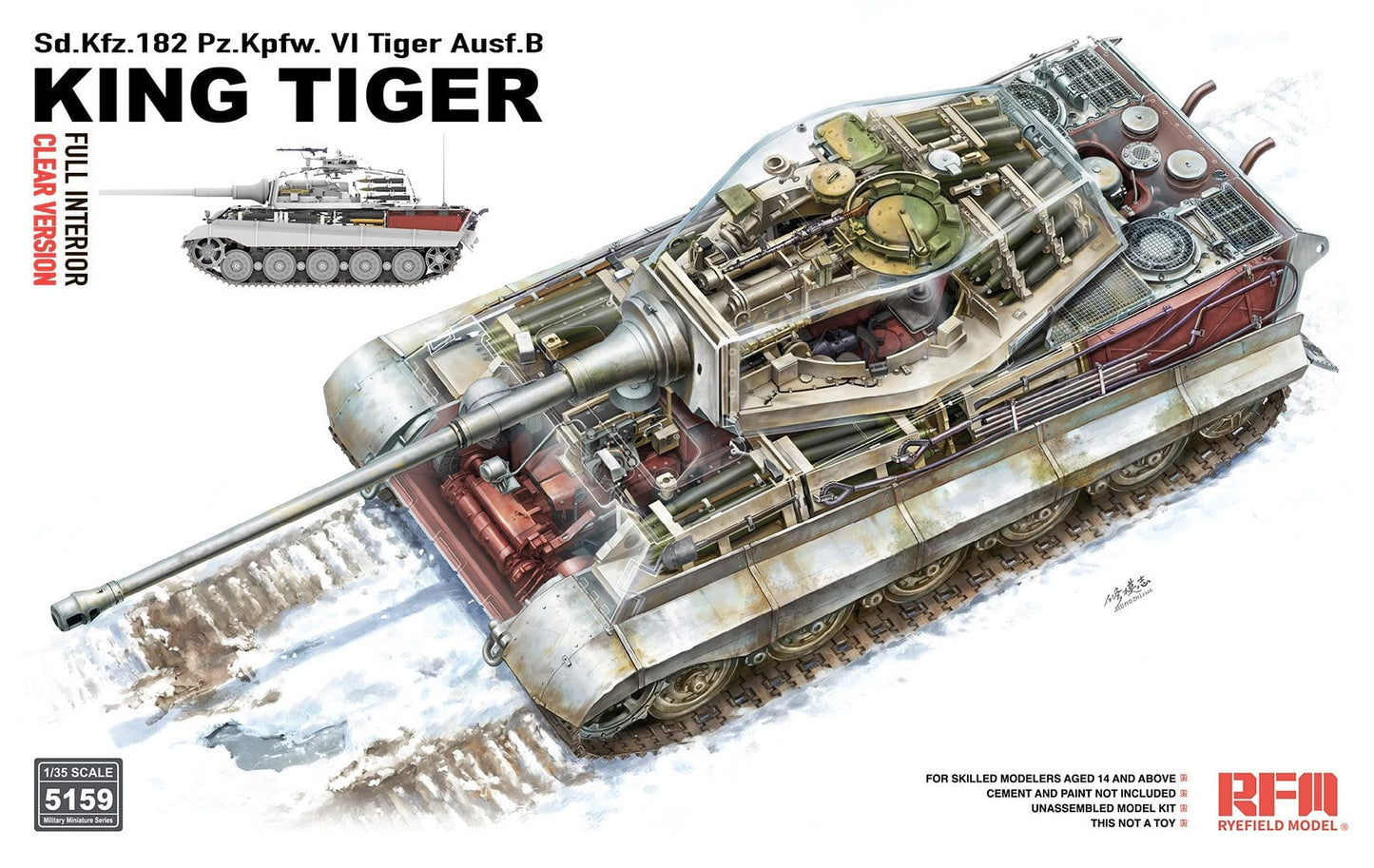 010 - Rye Field Model - 5159 - Henschel Pz.Kpfw. VI Tiger II Ausf. B Königstiger [interior kit] [clear kit] - primary image