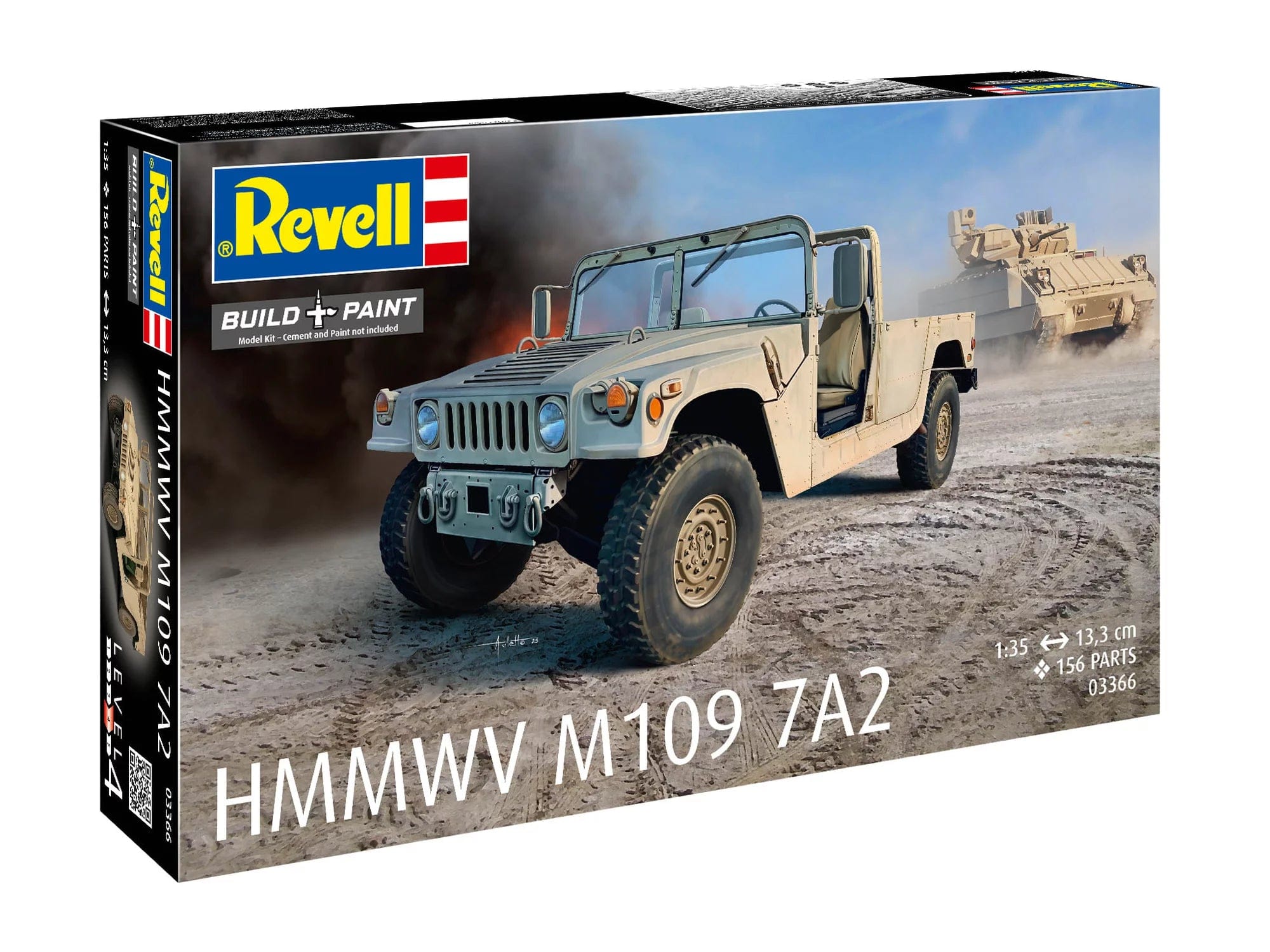 Revell - 03366 - HMMWV Humvee M1097A2 - box front left angle