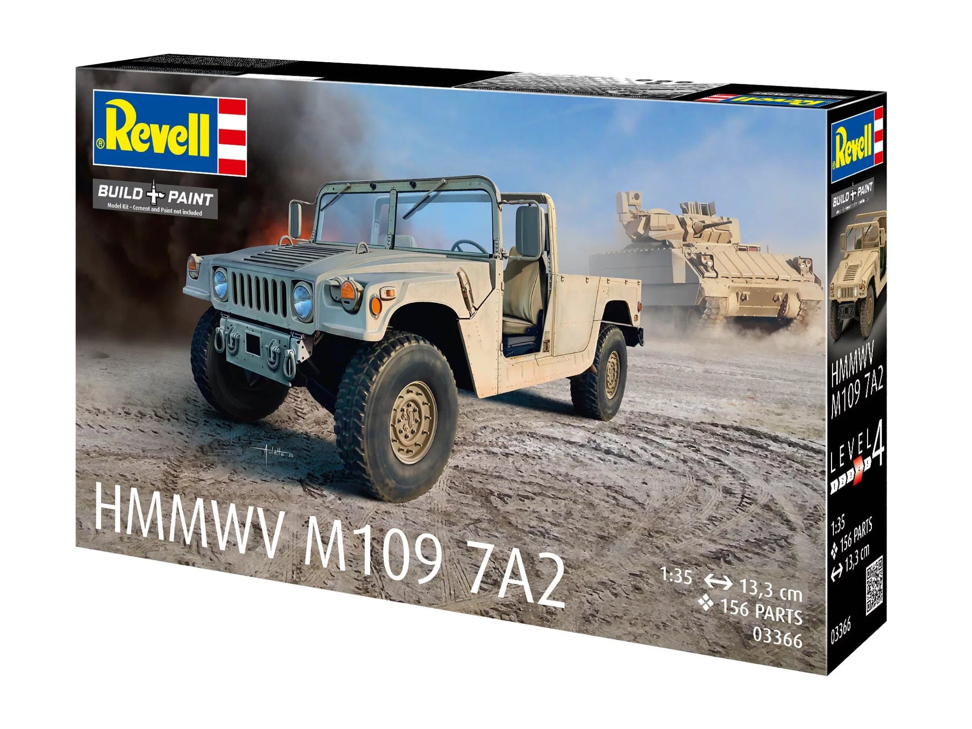 Revell - 03366 - HMMWV Humvee M1097A2 - box front right angle