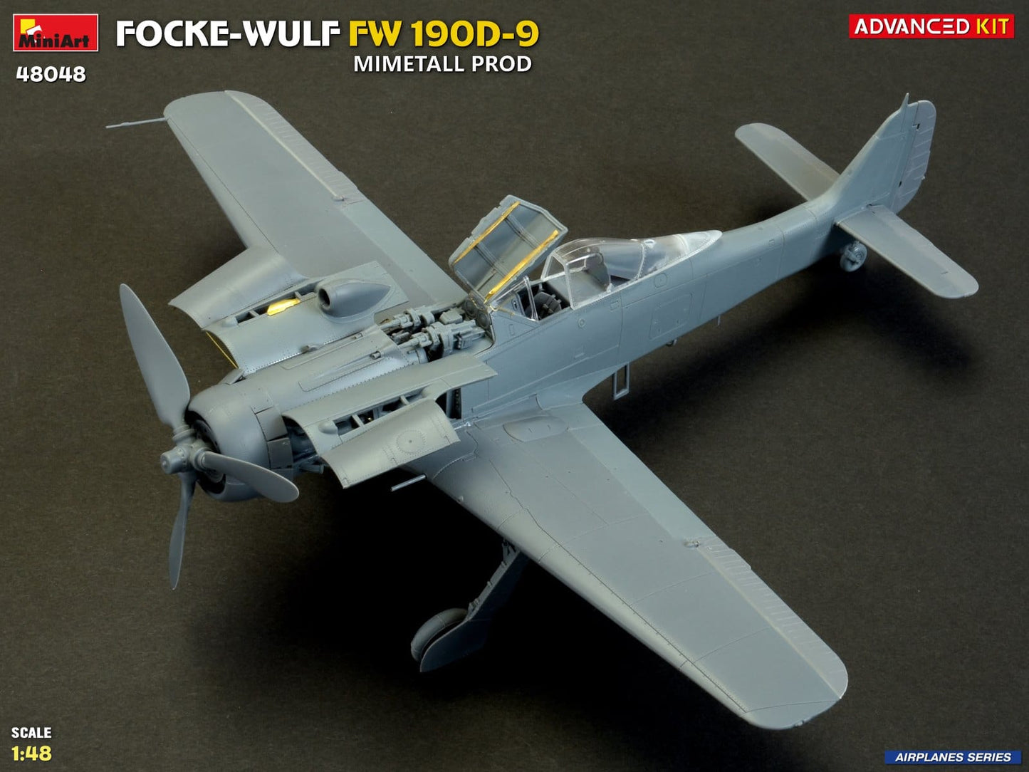 608 - Miniart - 48048 - Focke-Wulf Fw 190 D-9 Mimetall - unpainted model