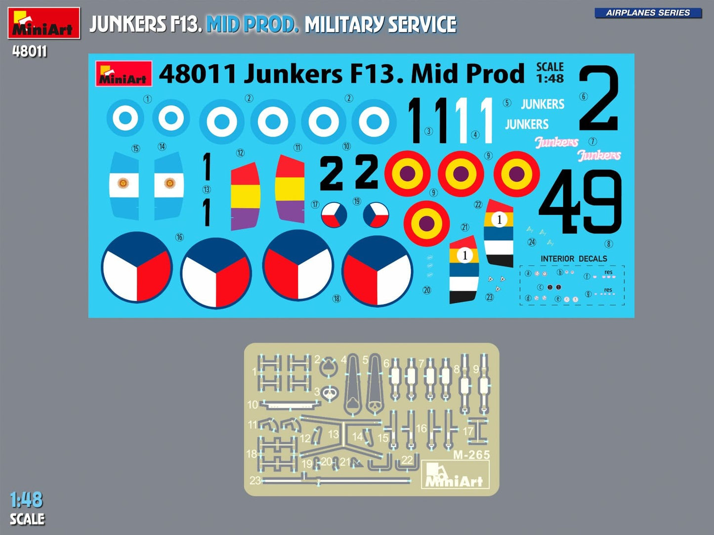400 - Miniart - 48011 - Junkers F13 (mid) - decals
