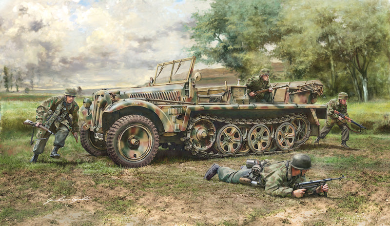 Sd.Kfz. 1 avec des parachutistes allemands