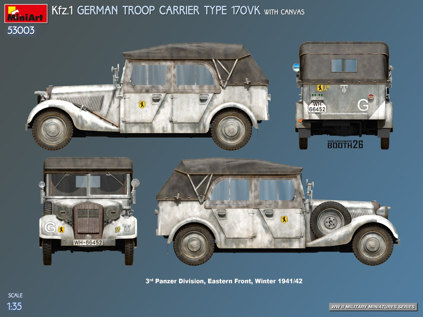 300 - Miniart - 53003 - Mercedes-Benz 170 VK Kfz. 1 Canvas Roof - paint schemes