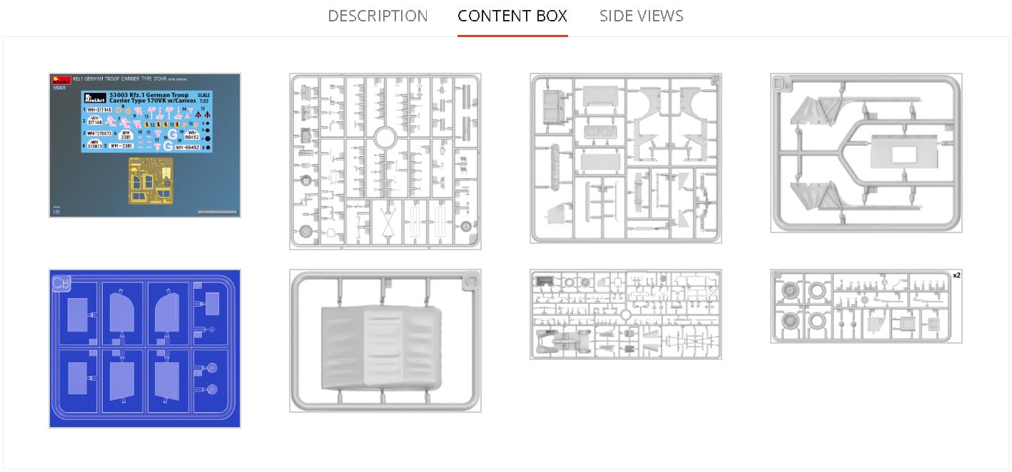 200 - Miniart - 53003 - Mercedes-Benz 170 VK Kfz. 1 Canvas Roof - sprue