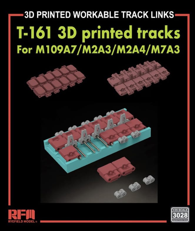 010 - Rye Field Model - 3028 - M109A7 Paladin/M2A3/M2A4/M7A3 T-161 Workable Track Links - primary image
