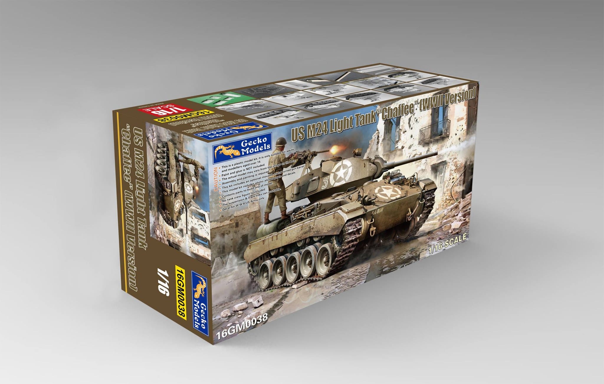 00Gecko Models - 16GM0038 - M24 Chaffee - box front left angle