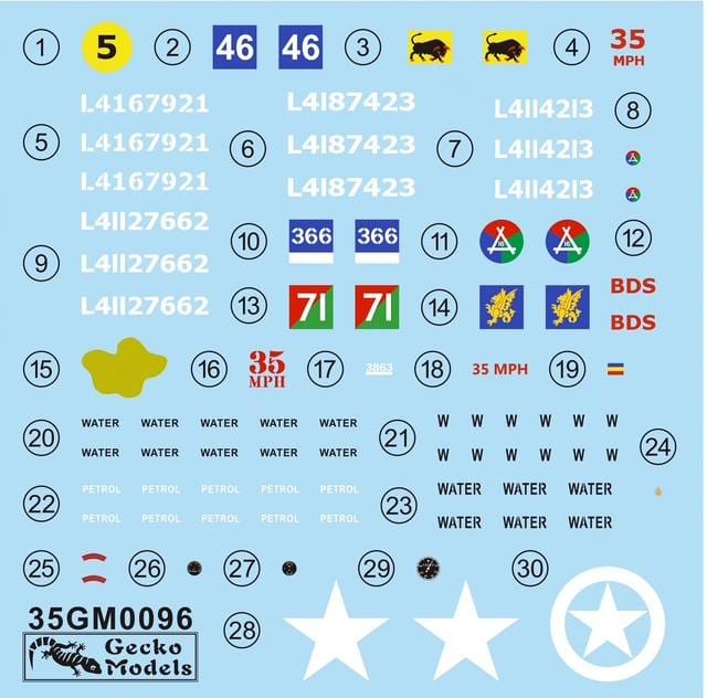 Gecko Models - 35GM0096 - Bedford OXD 4x2 GS (Metal Body) - decals
