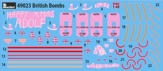 Miniart - 49023 - British Bombs - decals