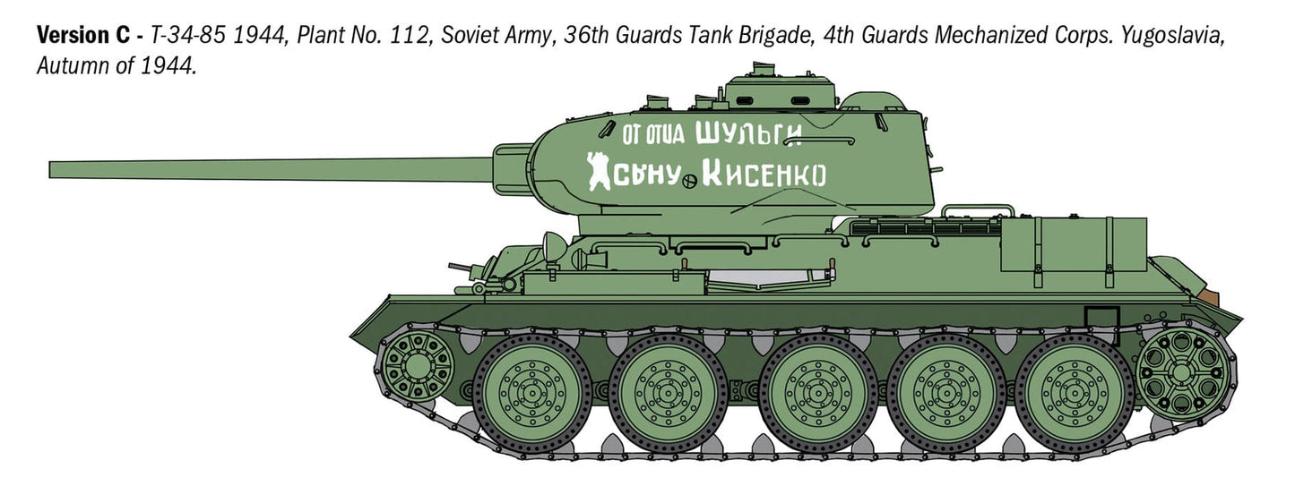 302 - Italeri - 6758 - T-34-85 obr. 1944 Zavod 112 - paint schemes