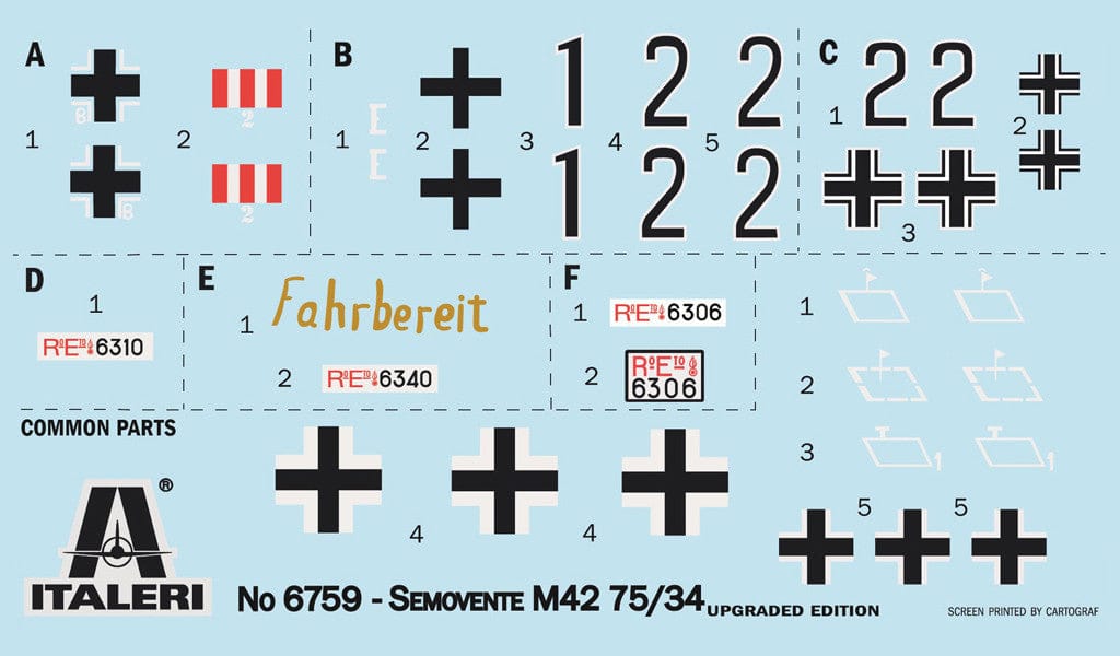 400 - Italeri - 6569 - Semovente M42 da 75/34 - decals