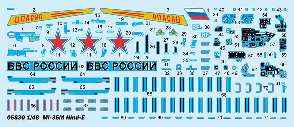 400 - Trumpeter - 05830 - Mil Mi-35M Hind E - decals