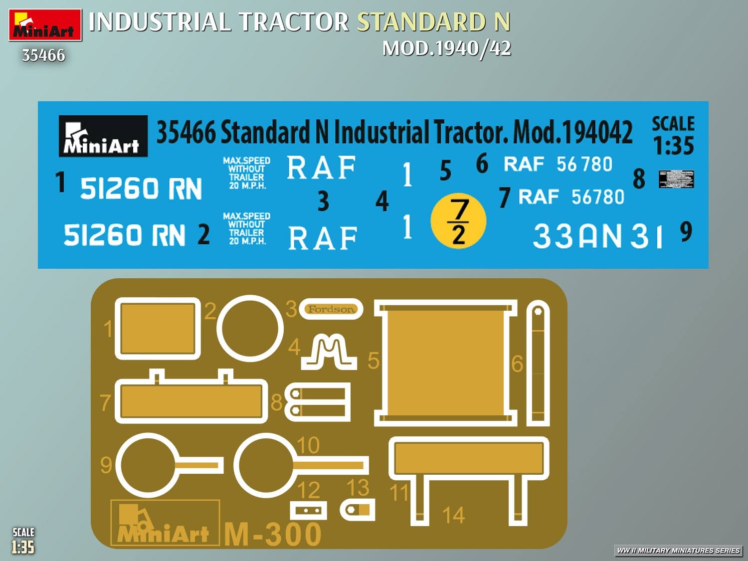 Miniart - 35466 - Fordson Model N Industrial (1940-42) - decals
