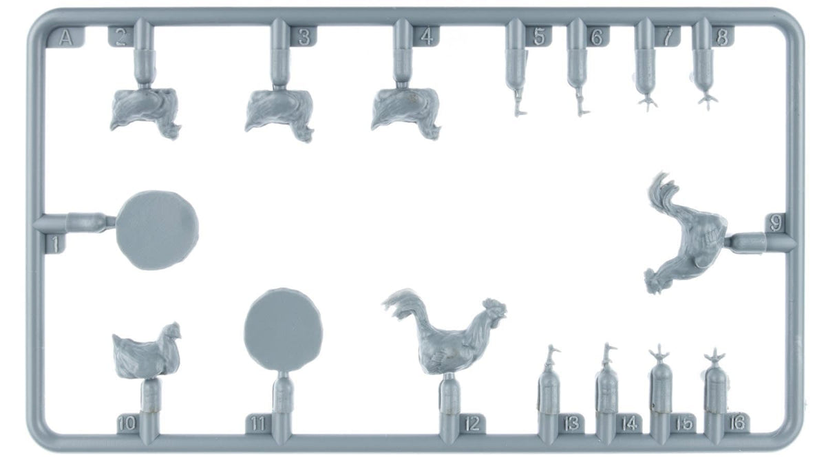 200 - Miniart - 38112 - Chickens - sprue