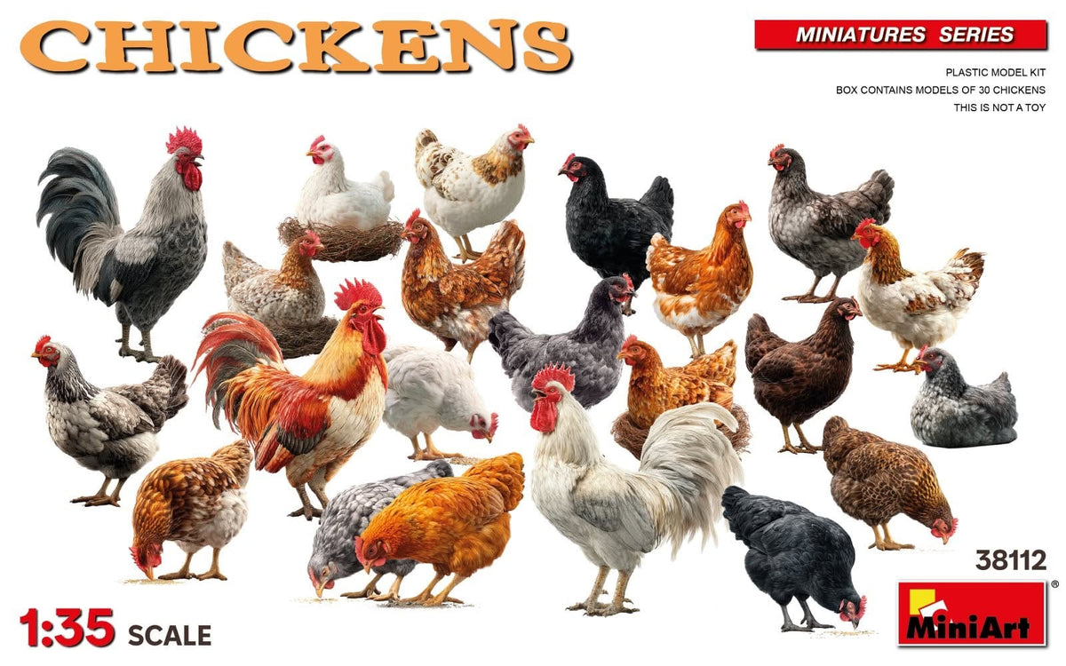 010 - Miniart - 38112 - Chickens - primary image