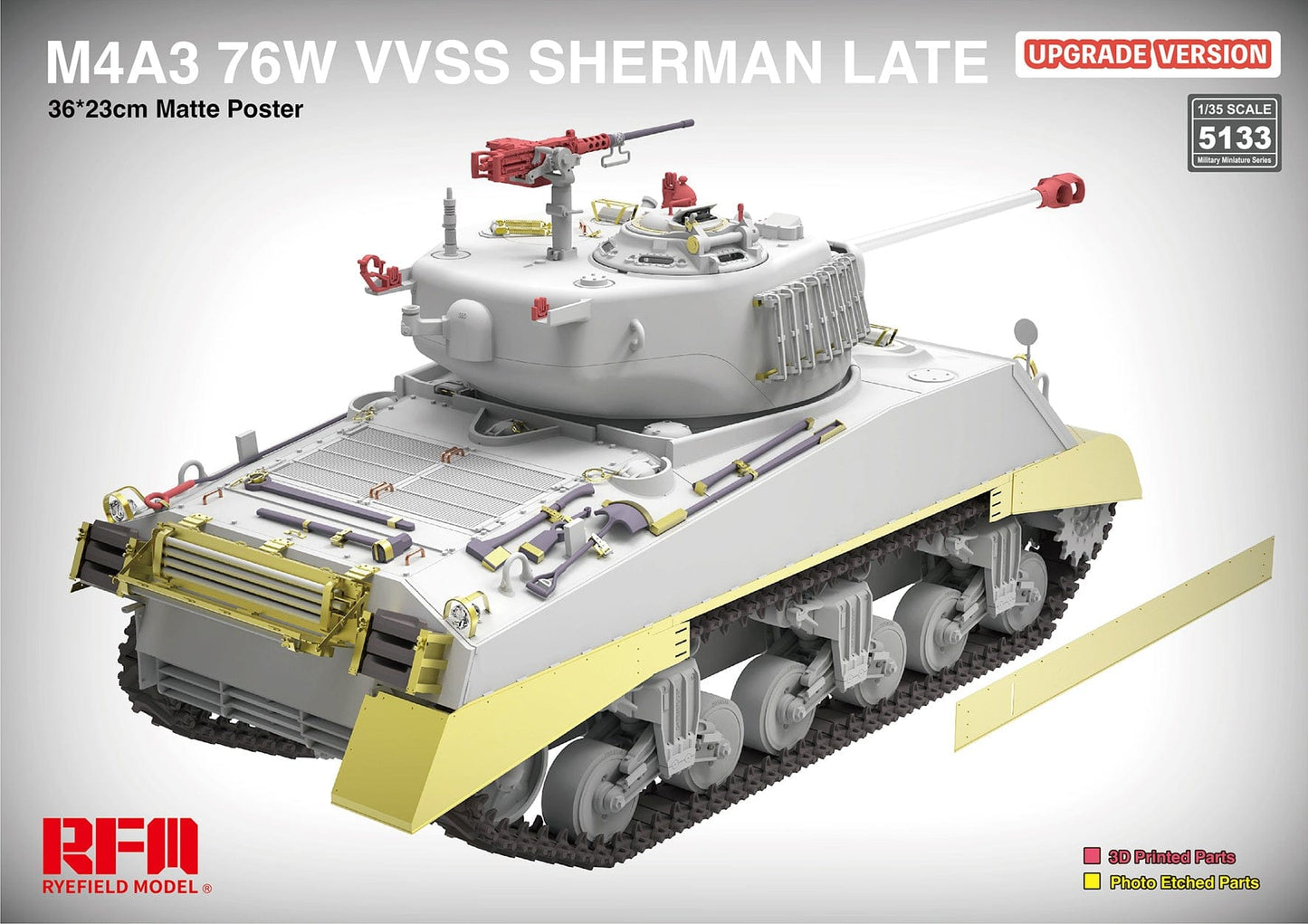 501 - Rye Field Model - 5133 - M4A3(76)W Sherman VVSS (late) [upgrade kit] - digital model