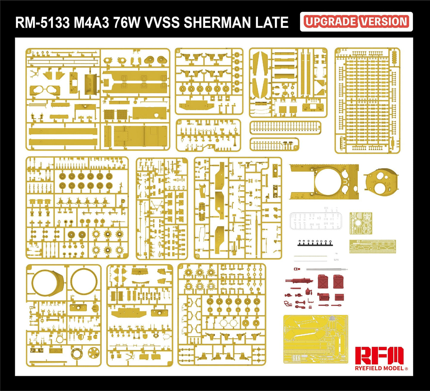 200 - Rye Field Model - 5133 - M4A3(76)W Sherman VVSS (late) [upgrade kit] - sprue