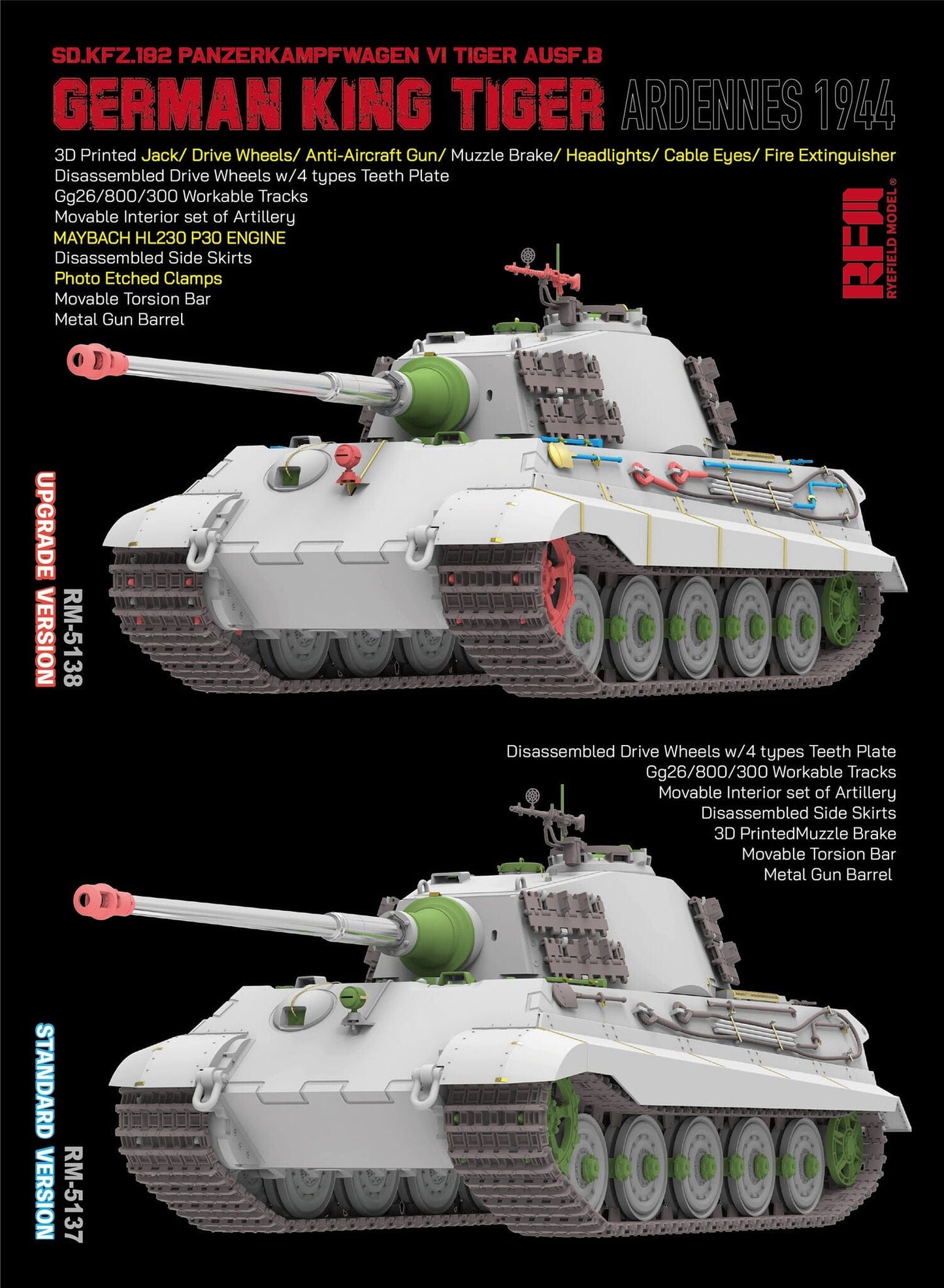 501 - Rye Field Model - 5138 - Henschel Pz.Kpfw. VI Tiger II Ausf. B Königstiger [upgrade kit] - digital model