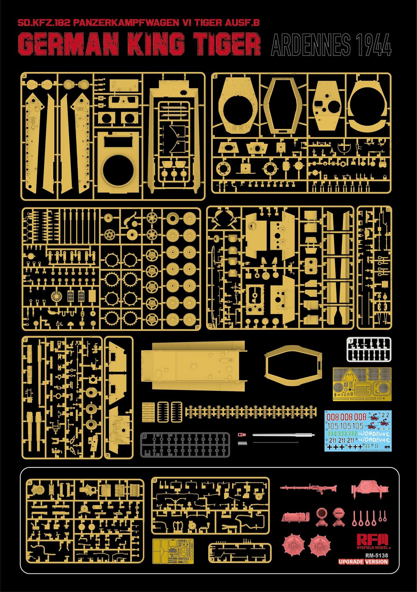 Rye Field Model - 5138 - Henschel Pz.Kpfw. VI Tiger II Ausf. B Königstiger [upgrade kit] - sprue