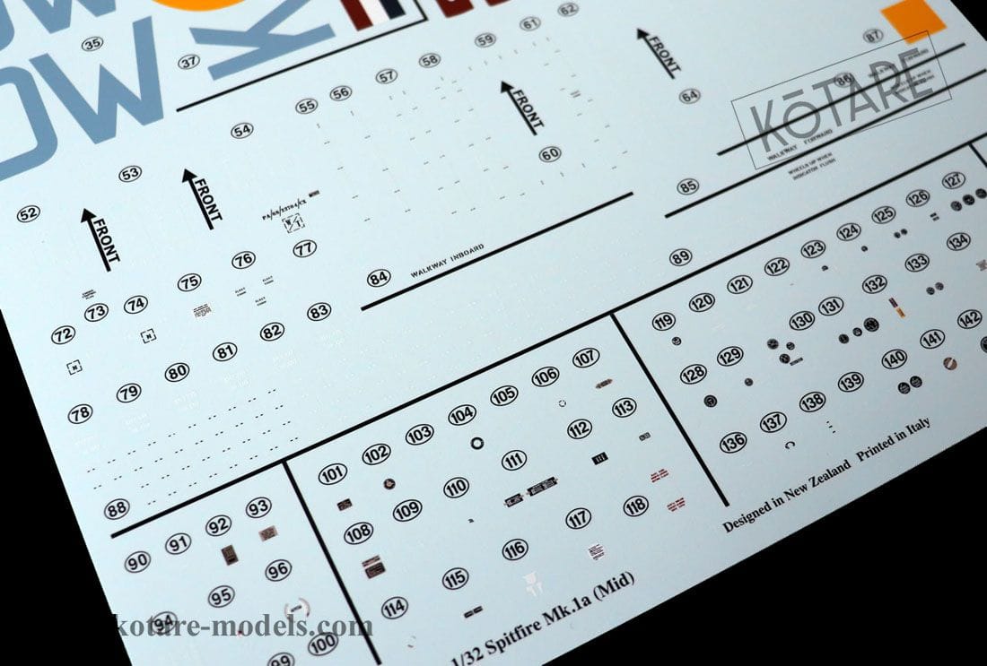 Kotare - 32001 - Supermarine Spitfire Mk Ia (mid) - decals